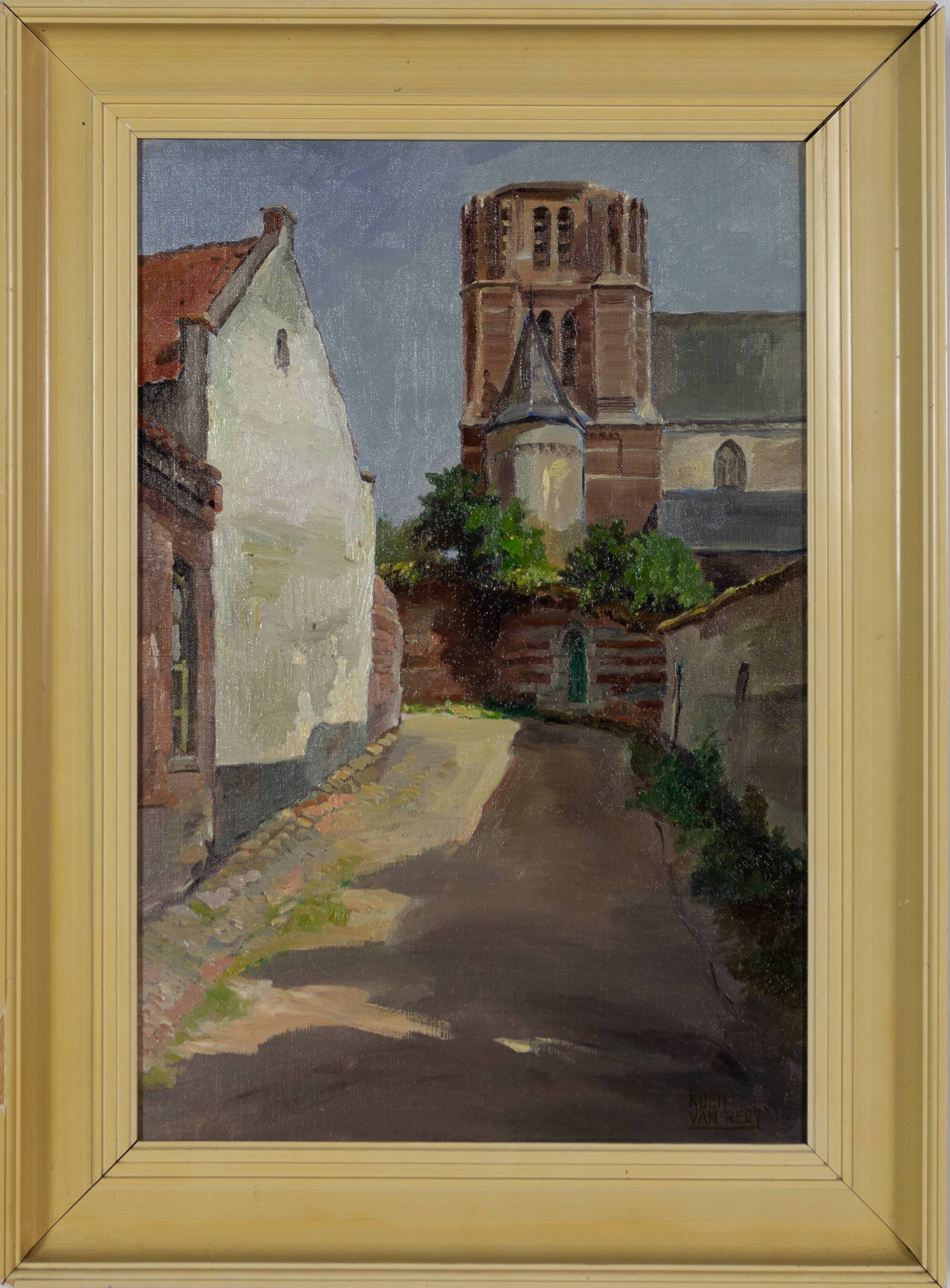 Kerkberg Thorn - Koen van Rees - ca. 1950, olieverf op doek